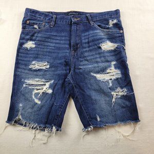 AEROPOSTALE Loose Distressed Cut-off Denim Shorts -  32